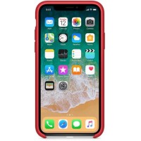 Бампер Silicone Case для iPhone X, красный