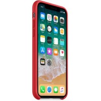 Бампер Silicone Case для iPhone X, красный