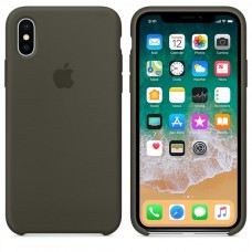 Чехол бампер Silicone Case для iPhone XR (Dark olive)