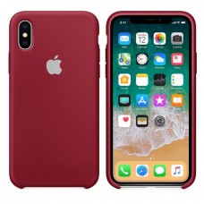 Чехол бампер Silicone Case для iPhone XR (Dark red)