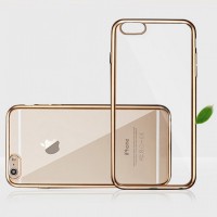 Силиконовый бампер с золотом для Iphone 6/6s