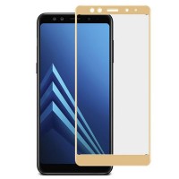 Защитное стекло 3D на весь экран для Samsung Galaxy A8 Plus 2018 / A7 2018, золотое